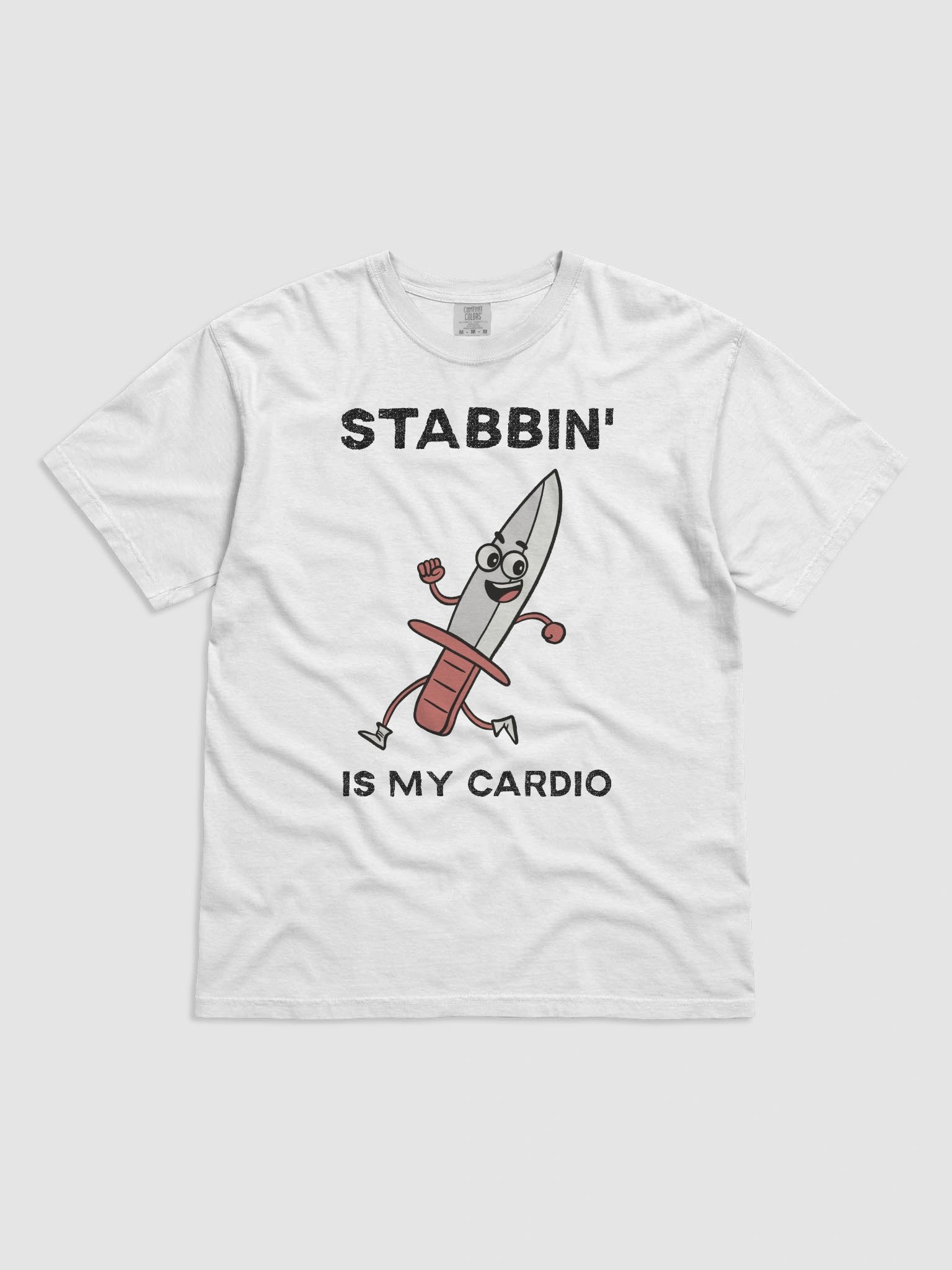 Stabbin' is my Cardio Funny Hand-drawn T-Shirt for Athletic True Crime Fans product image (2)