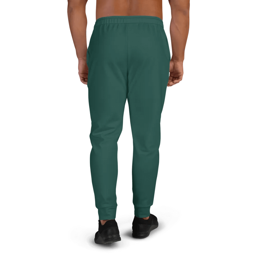 Plain Dark Green Soft Summer Recycled Polyester Premium Men's Joggers by Treasure Pie product image (4)