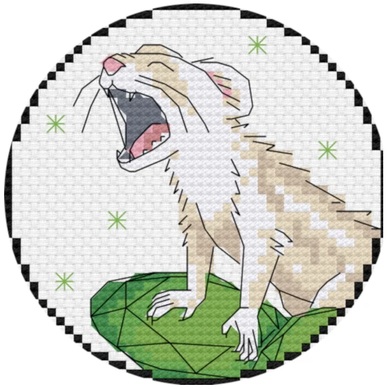 Zodiac Ferret - Leo Peridot Ferret Cross Stitch Pattern (Digital PDF) product image (1)