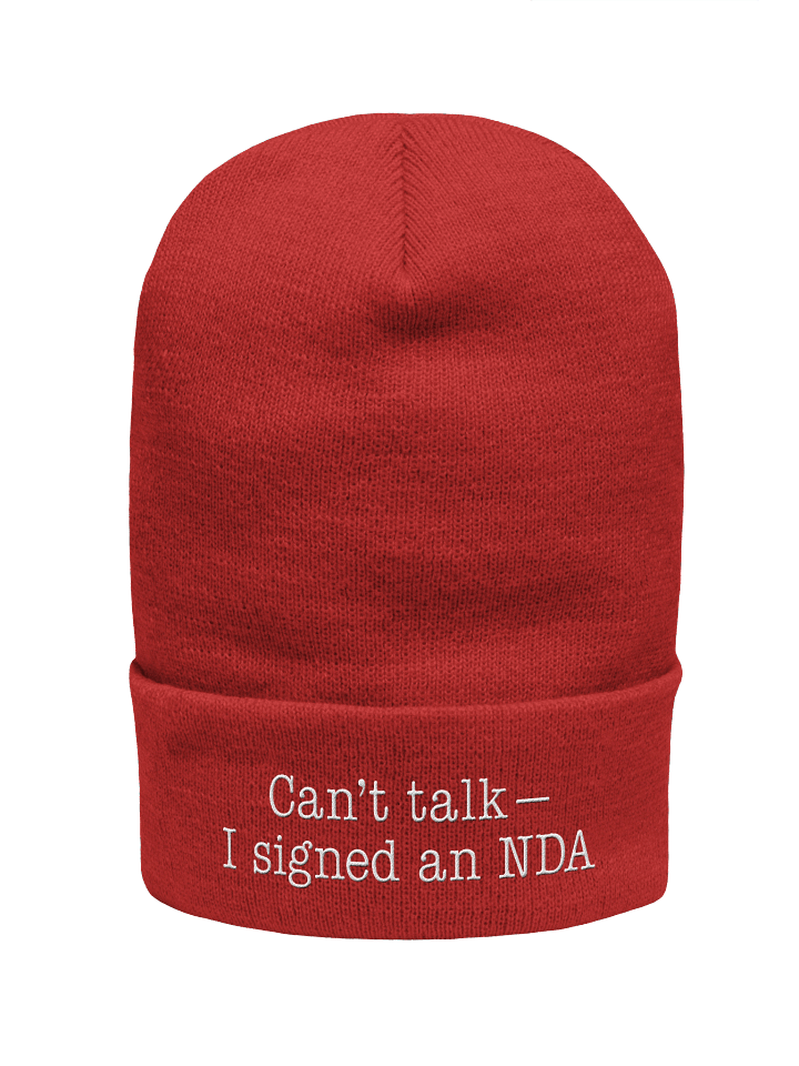 Can't talk—I signed an NDA! Cozy Unisex Embroidered Beanie product image (2)