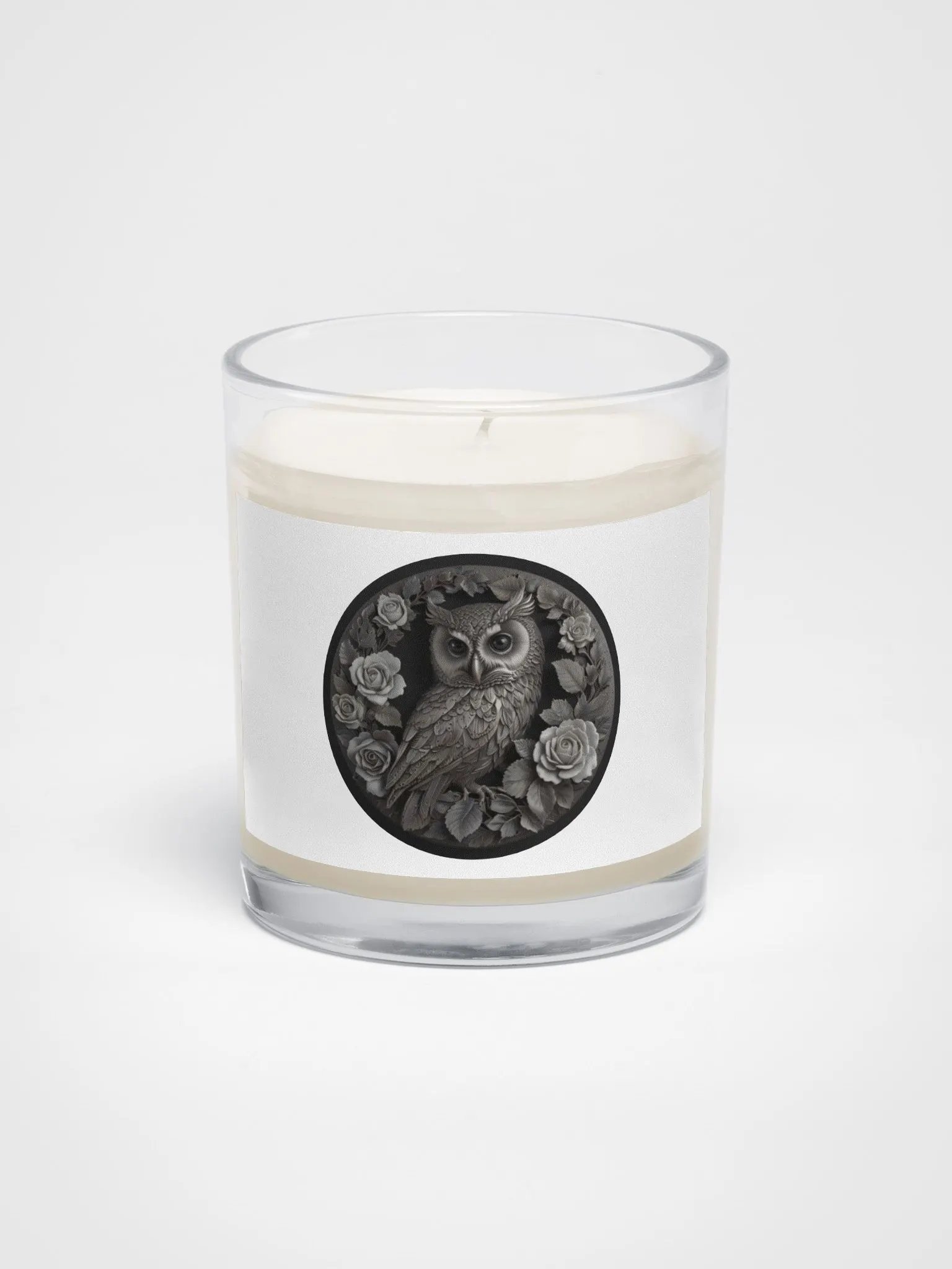 Whimsical Owl and Rose Soy Wax Candle product image (1)