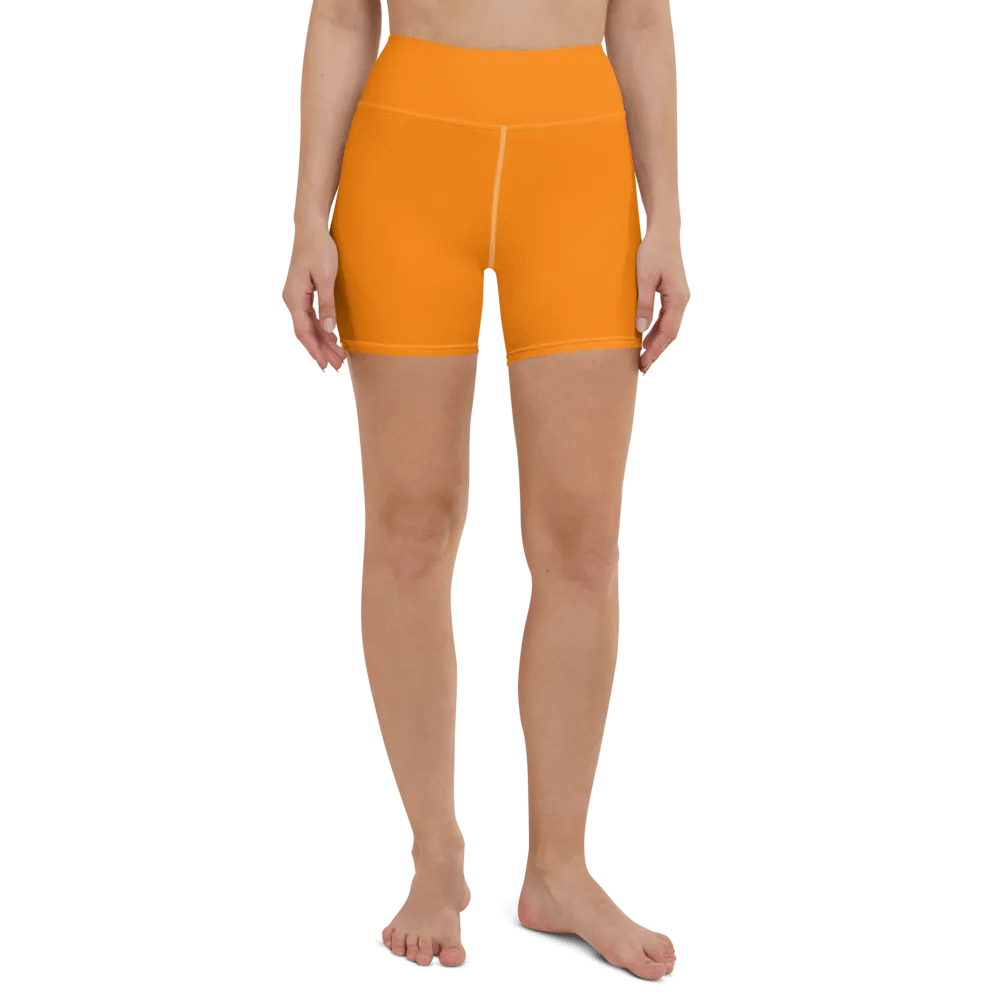 Plain Color Orange Yoga Shorts product image (1)