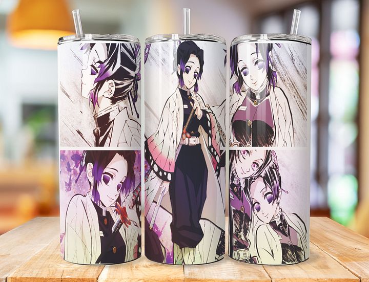 Shinobu Kocho 20 oz Stainless Steel Tumbler – Demon Slayer Insect Hashira Design product image (1)