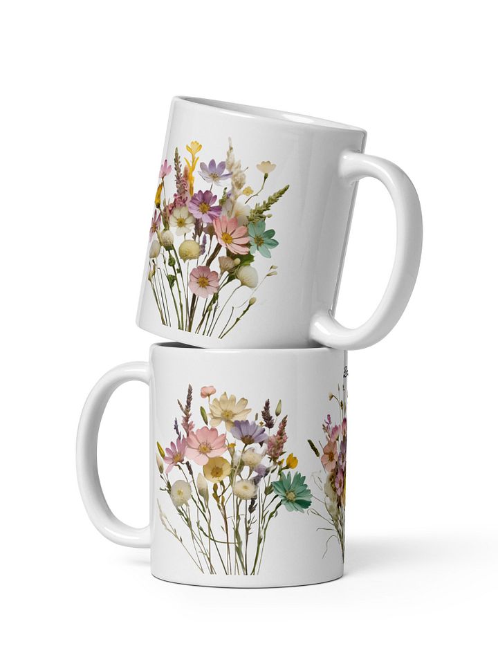 Personalized Boho Flowers White Glossy Mug product image (1)