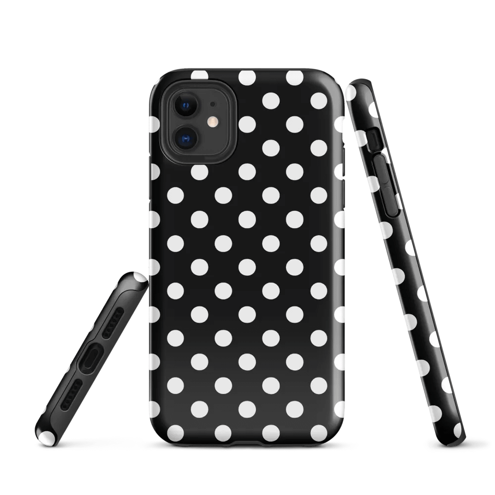 black polka dot i phone case product image (1)