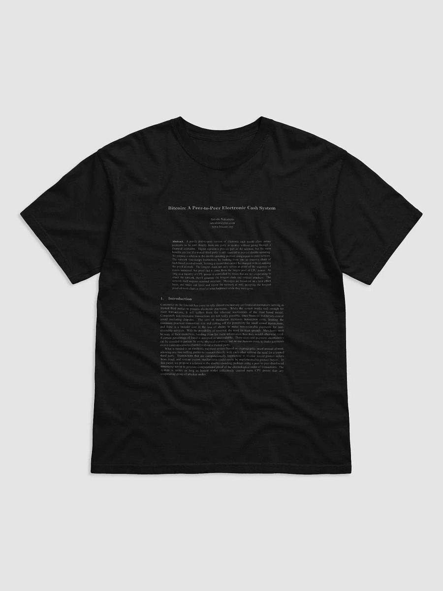 Bitcoin Whitepaper T-Shirt product image (3)