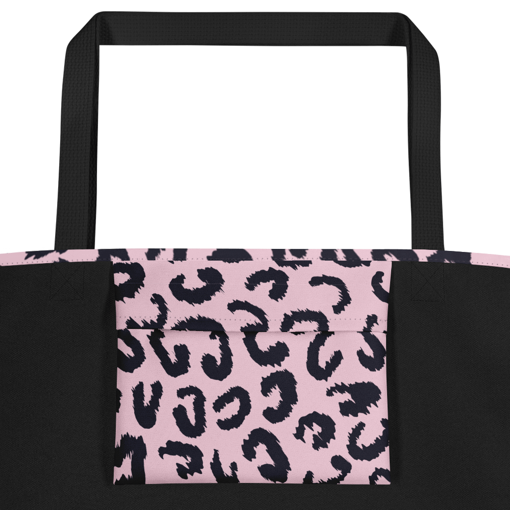 Chic Pink Leopard Print Large Tote Bag for Everyday Use product image (2)