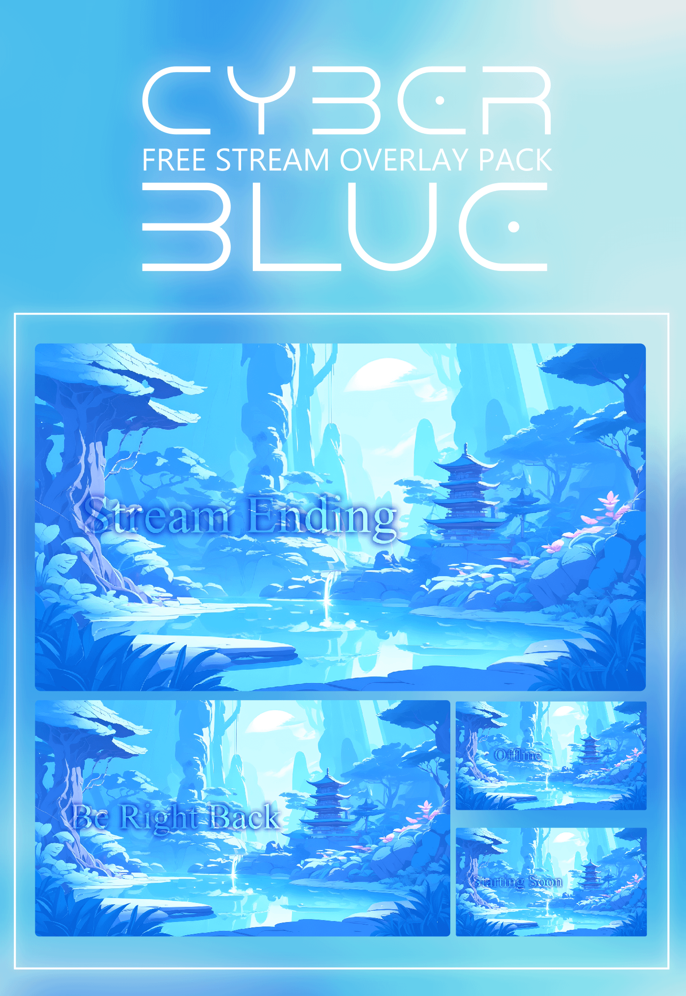 FREE Cyber Stream Overlay Animated, Blue Overlay Animated, Stream Overlay Animated product image (2)