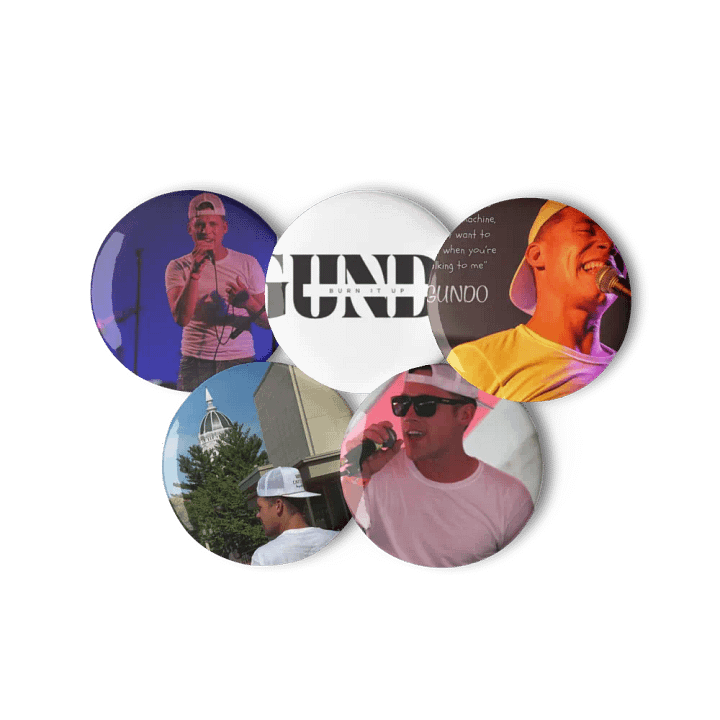 5 Custom "GUNDO" Pin Button Sets product image (2)