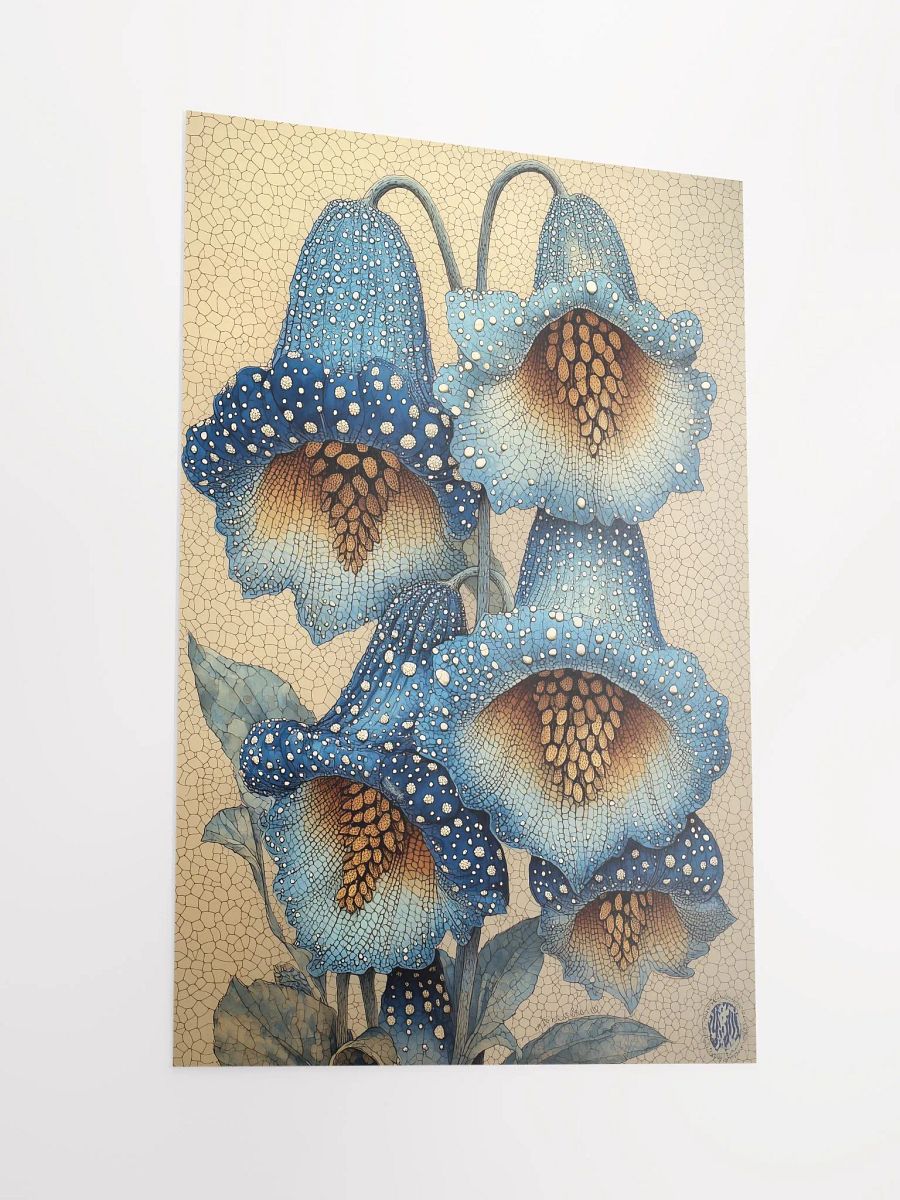 Celestial Blooms: Mystical Poster of Enchanted Blue Flowers product image (2)