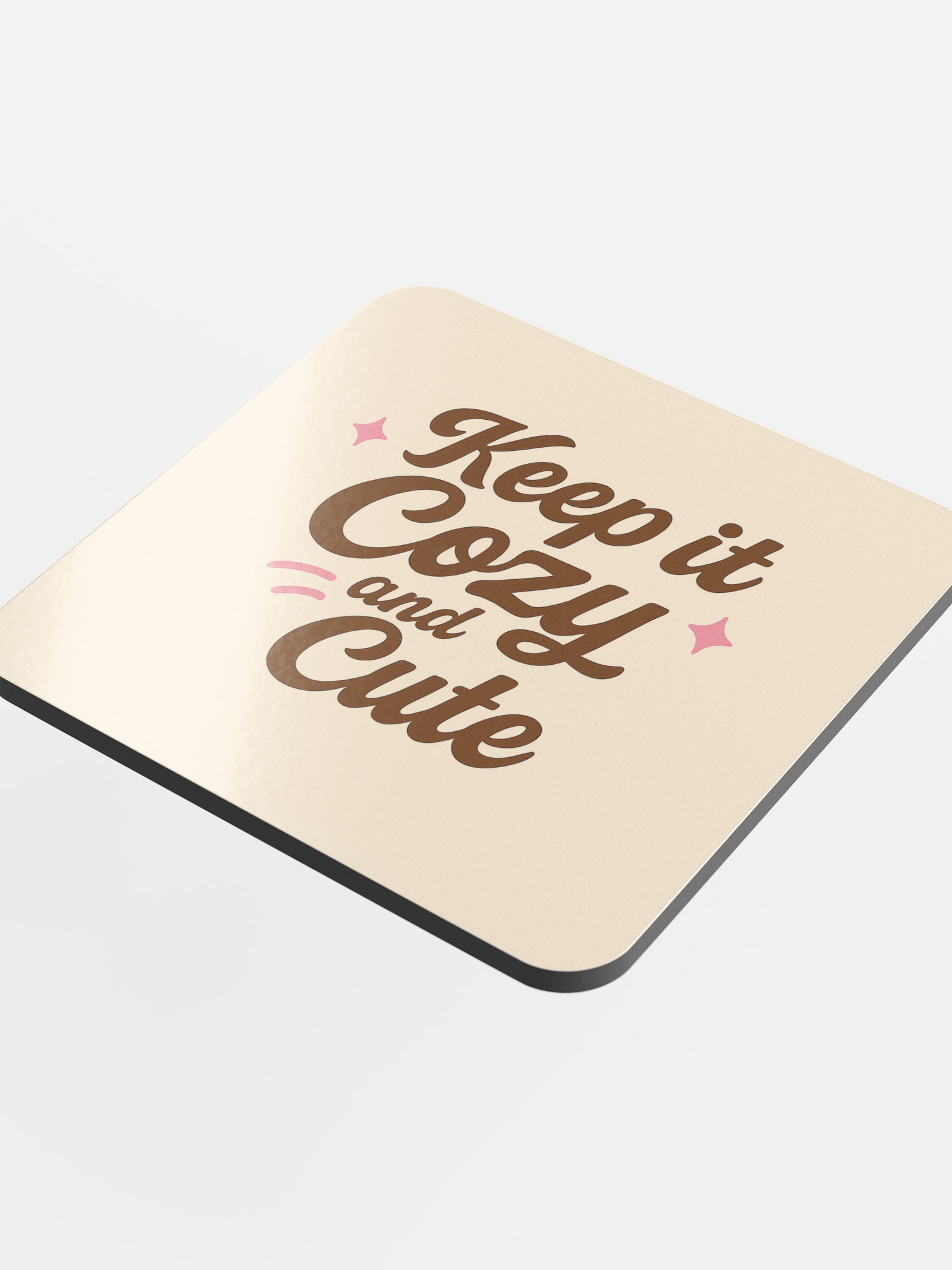 Keep it Cozy and Cute Cork Coaster product image (4)