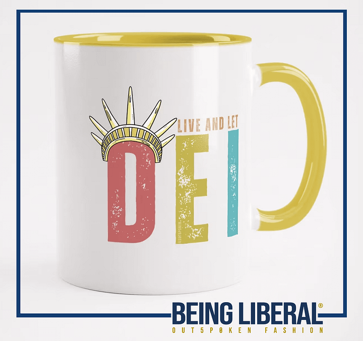 Live and Let DEI © Statue of Liberty Mug Bright - Being Liberal product image (2)