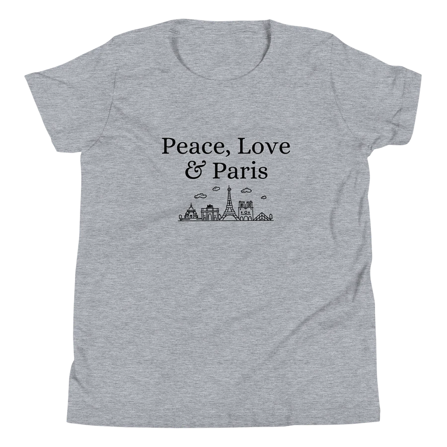 Peace, Love and Paris with Monuments Youth T-Shirt | Black Ink product image (86)