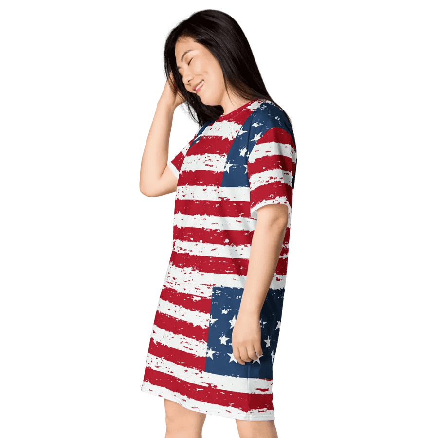 Geaux 31 (On Back) - Vintage Flag Pattern Patriots T-Shirt Dress product image (4)