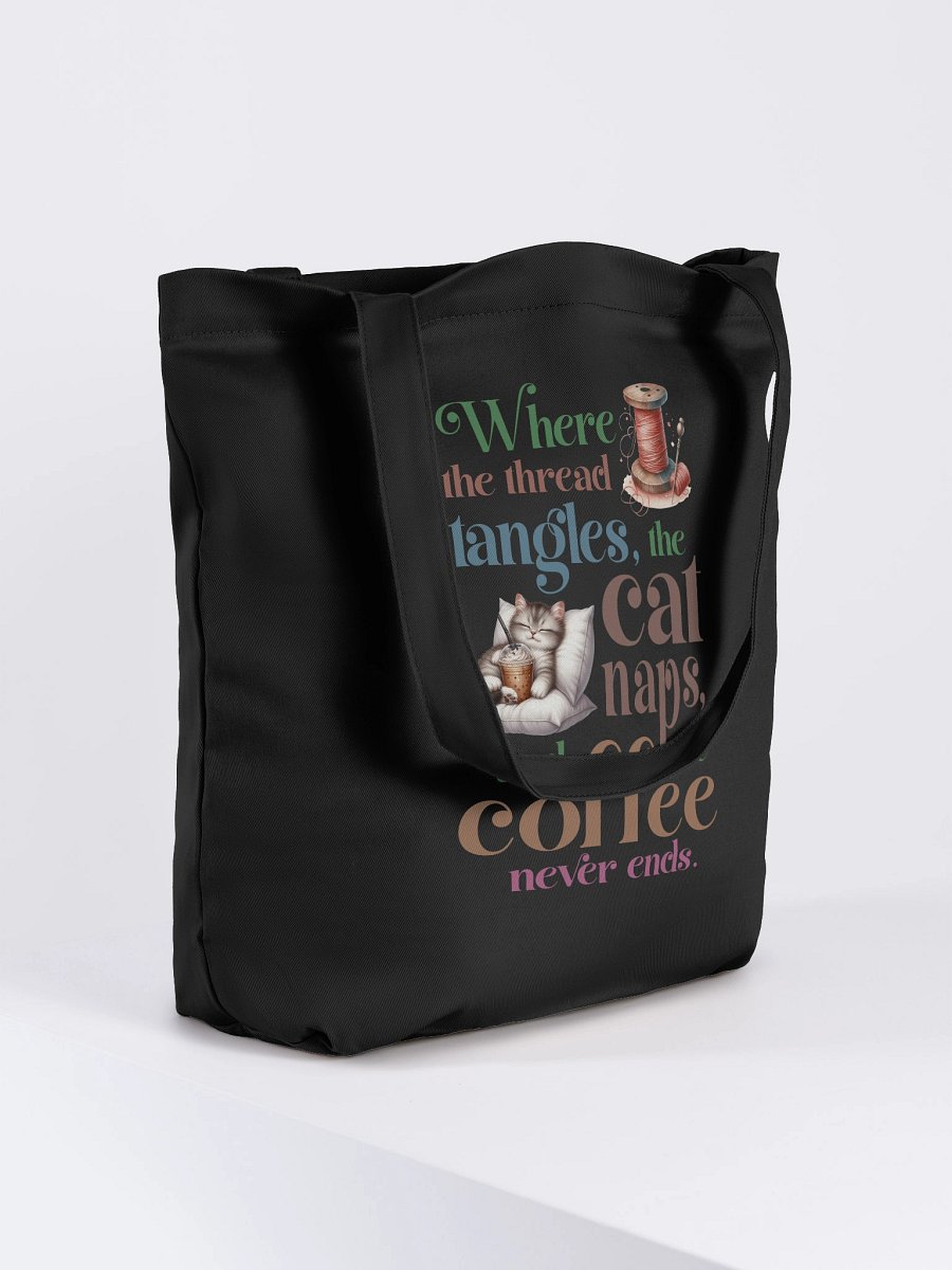 Whimsical Thread Cat Coffee Tote product image (1)