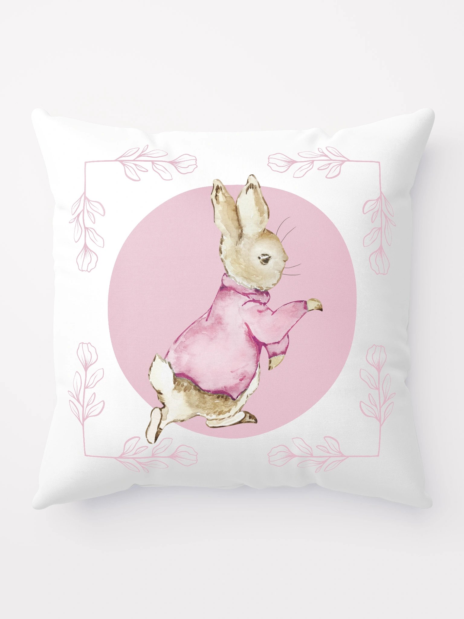 Rabbit in Pink Jacket All-Over Print Pillow product image (5)