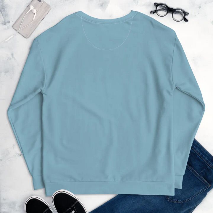Plain Light Blue Soft Summer Unisex Recycled Polyester Heavyweight Premium Sweatshirt by Treasure Pie product image (2)