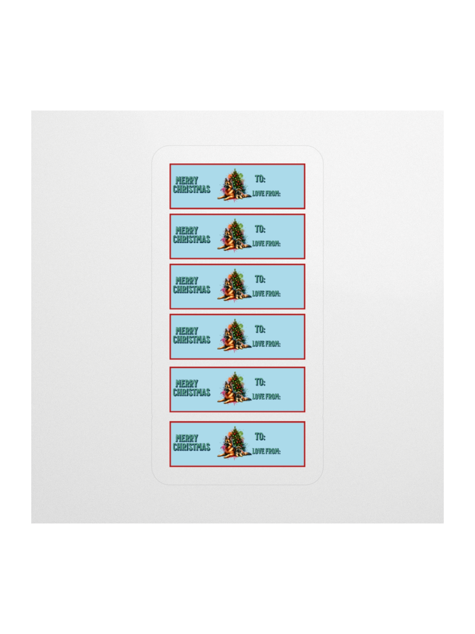 Festive German Shepherd Hug Christmas Gift Tag Set product image (4)