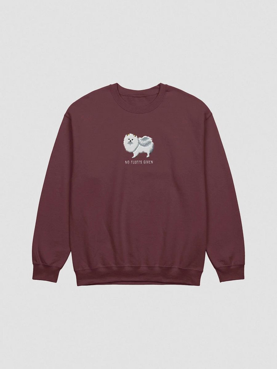 No Fluffs Given Sweatshirt (Embroidered) of a Pomeranian(White) product image (4)