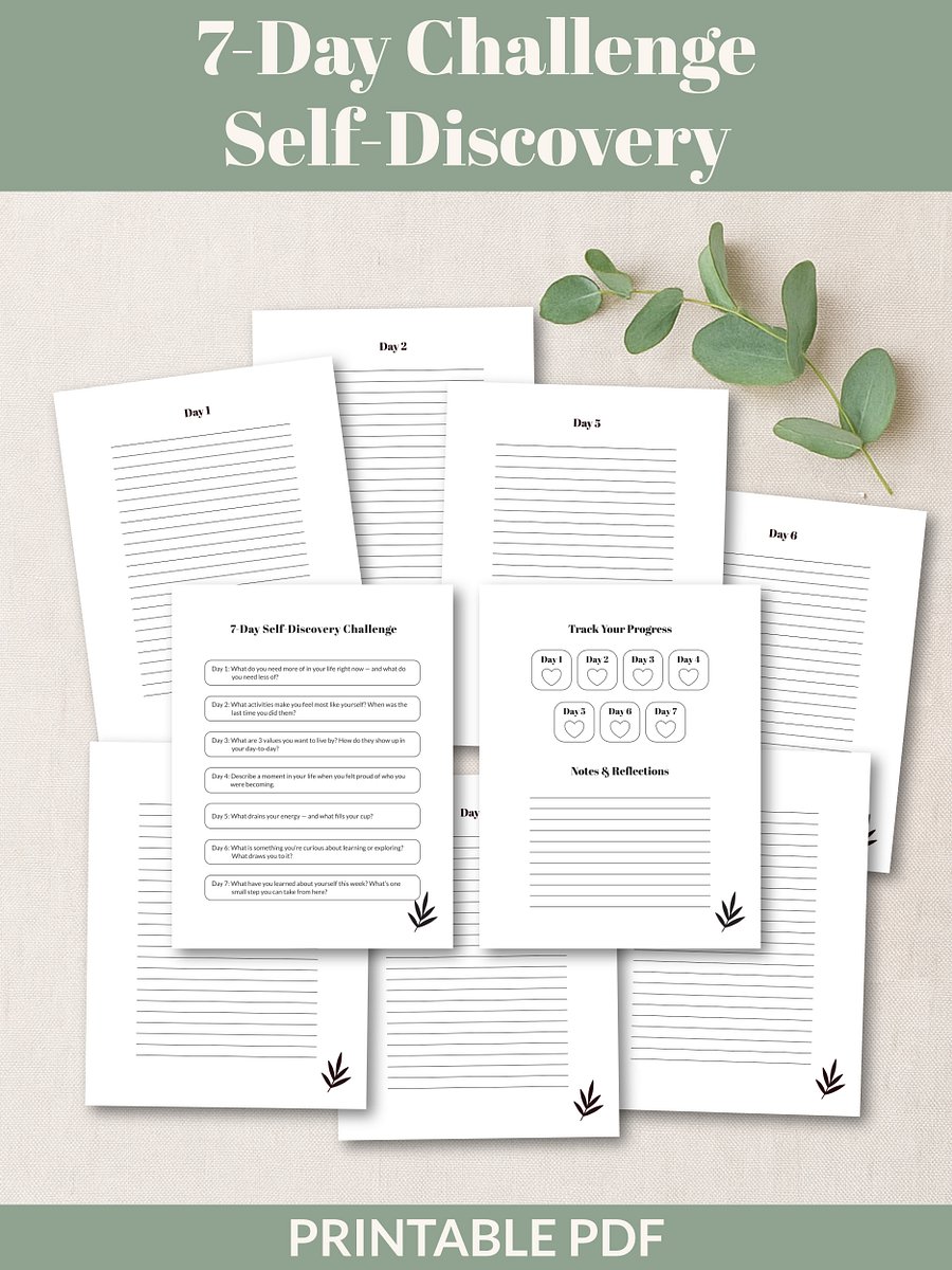 7-Day Self-Discovery Challenge Printable product image (1)