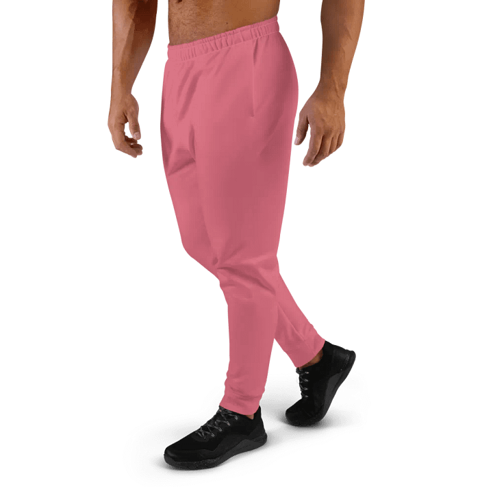 Plain Muted Rosy Pink Light Summer Recycled Polyester Premium Men's Joggers by Treasure Pie product image (2)