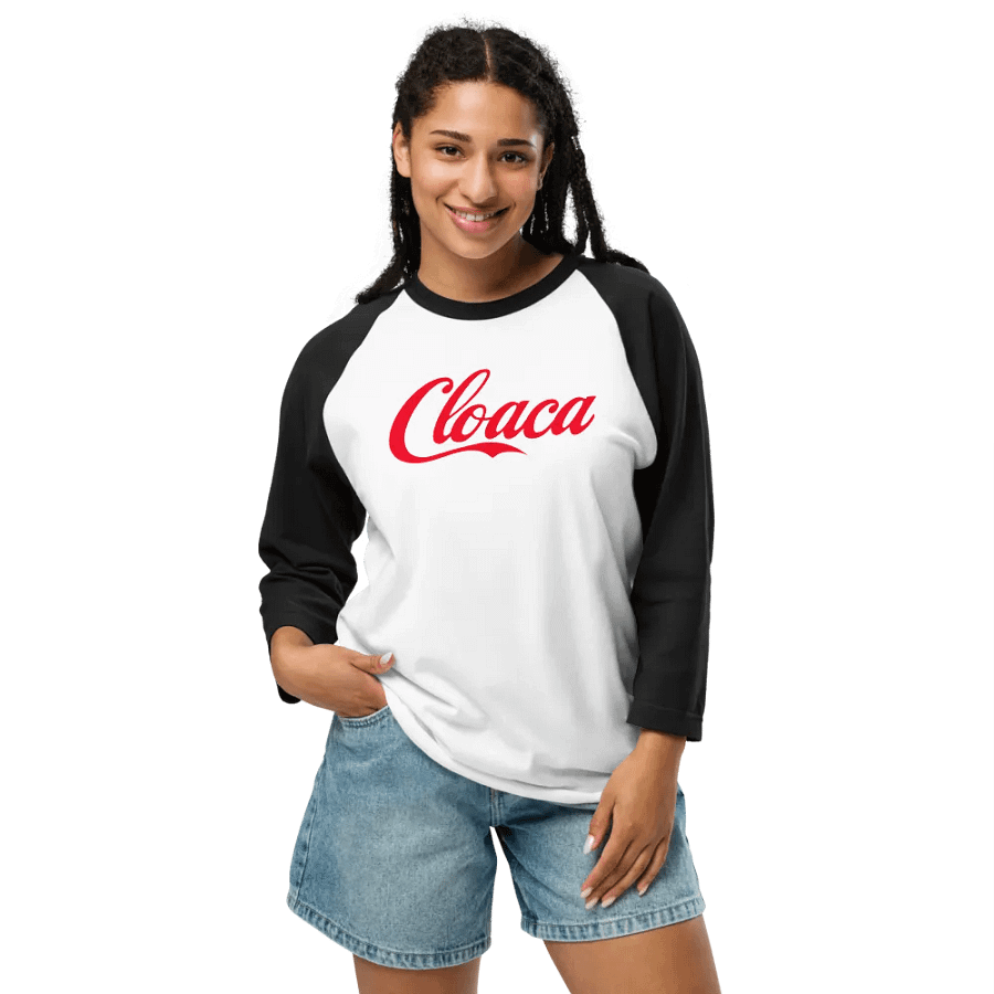Cloaca Cola raglan (red text) product image (48)
