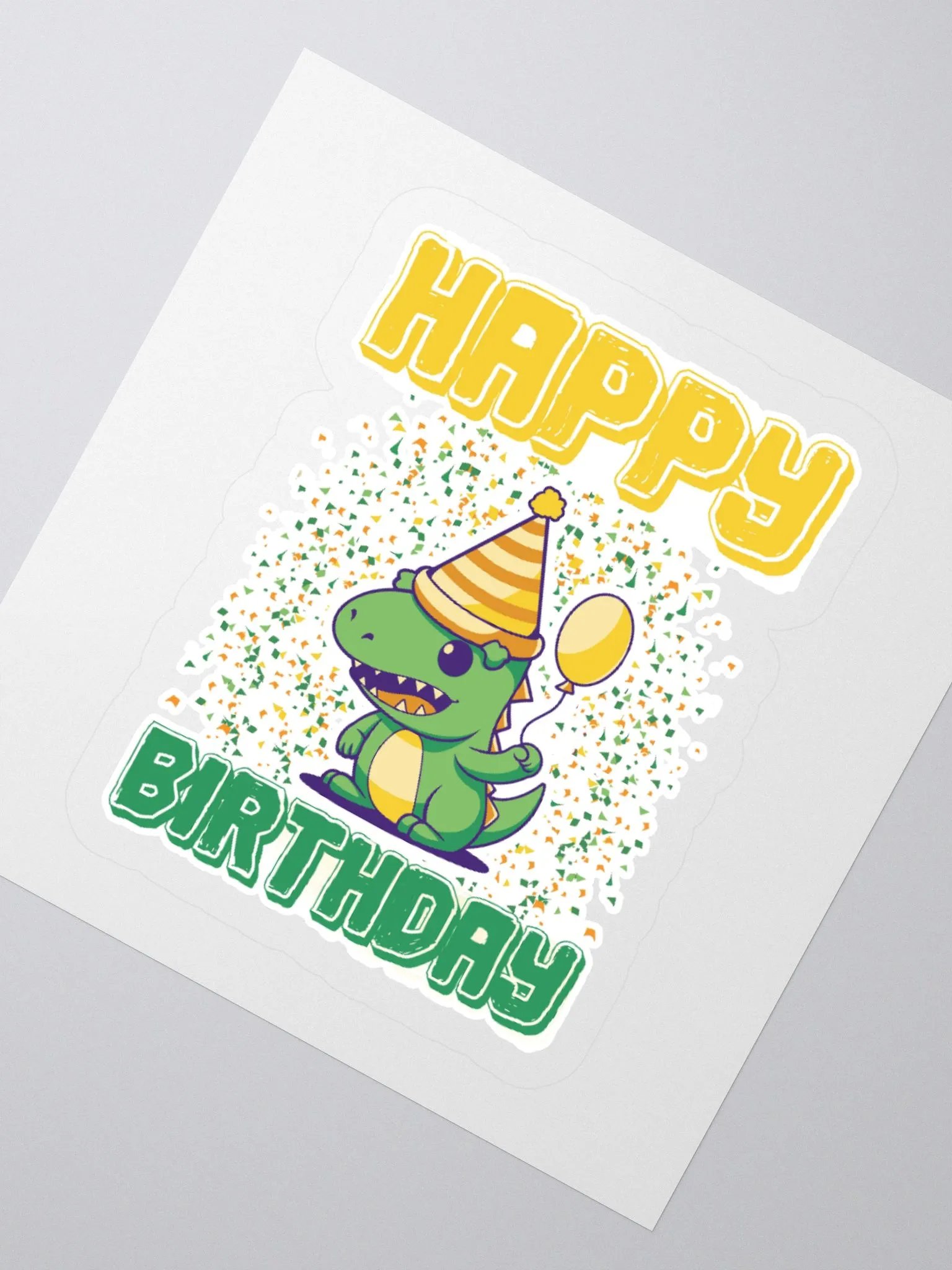 Happy Birthday (Cute Dinosaur With Balloon) Sticker product image (2)
