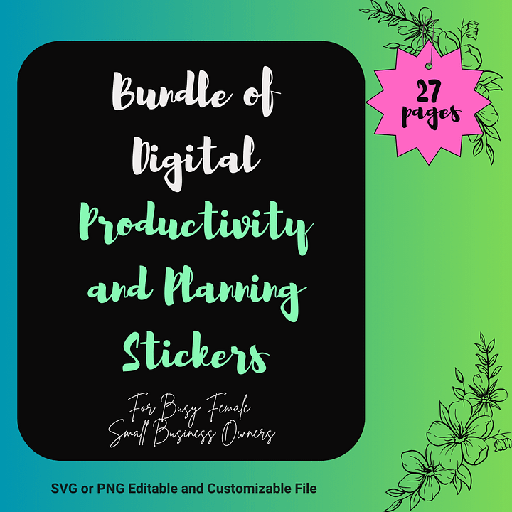 Digital Productivity and Planning Stickers Bundle product image (1)