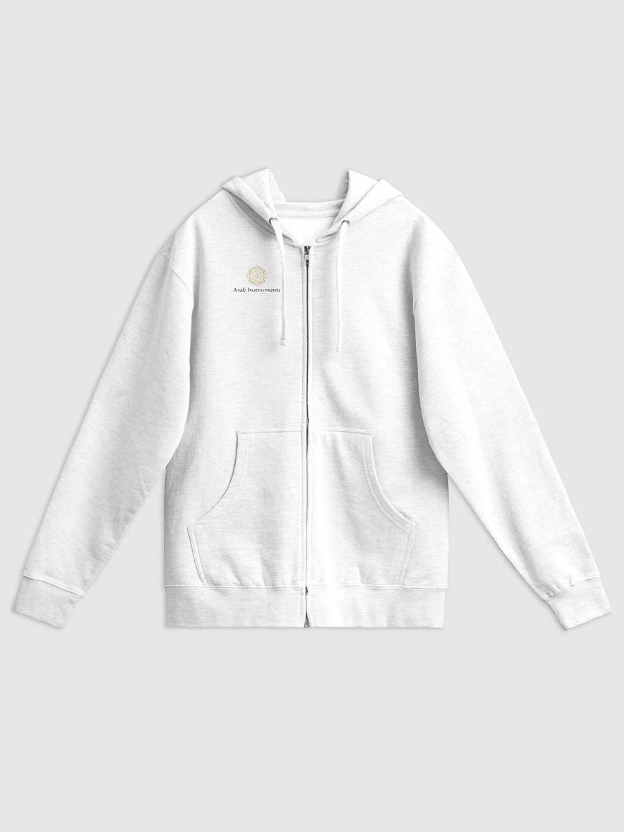 Arab Instruments Fleece Zip Up Hoodie White product image (1)