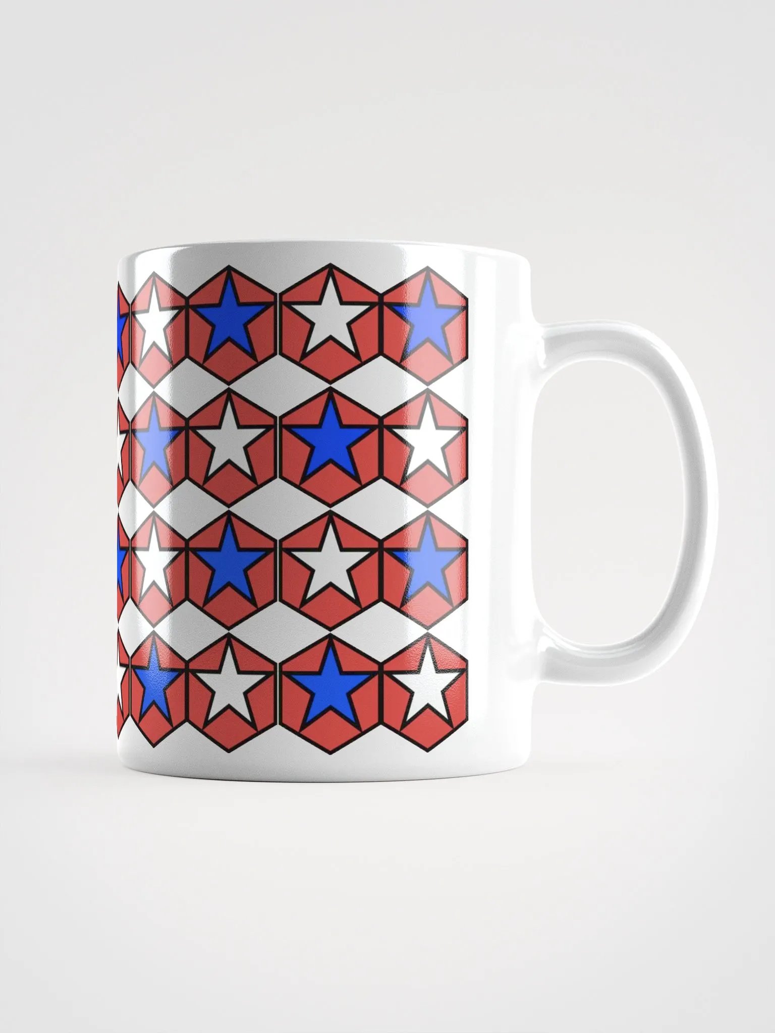 Stars Within Hexagons - Geometrical Design White Mug product image (8)