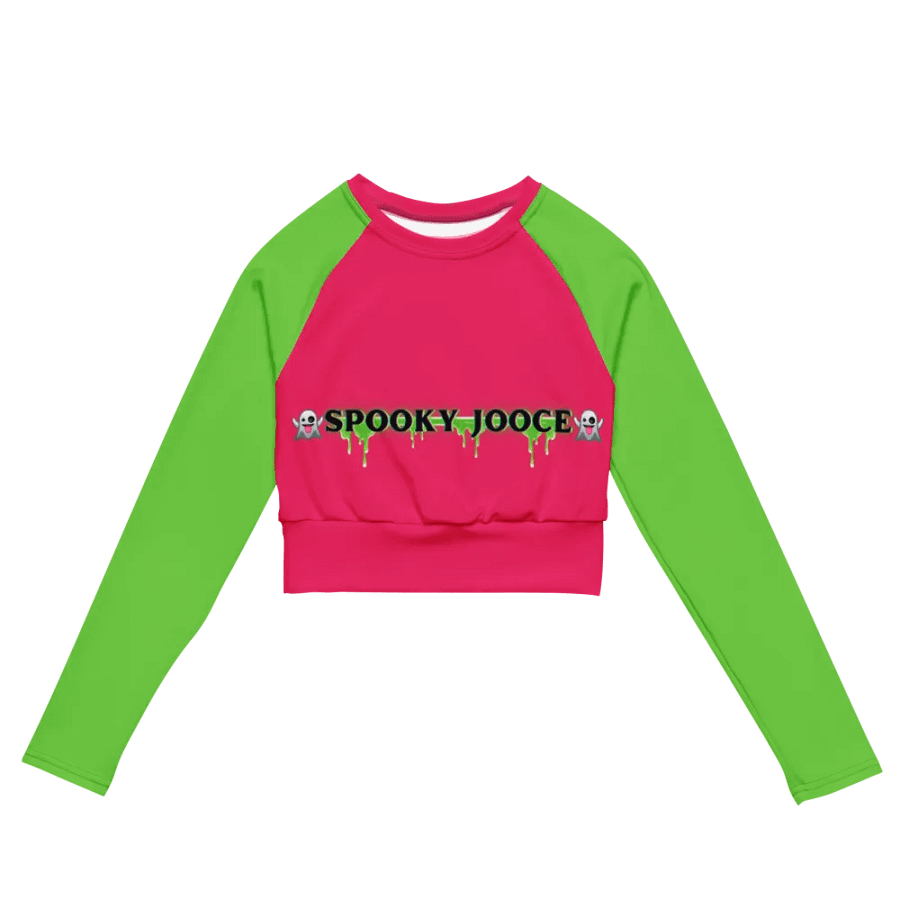 SPOOKY JOOCE Long Sleeve Crop Top - Hot Pink/Green product image (4)