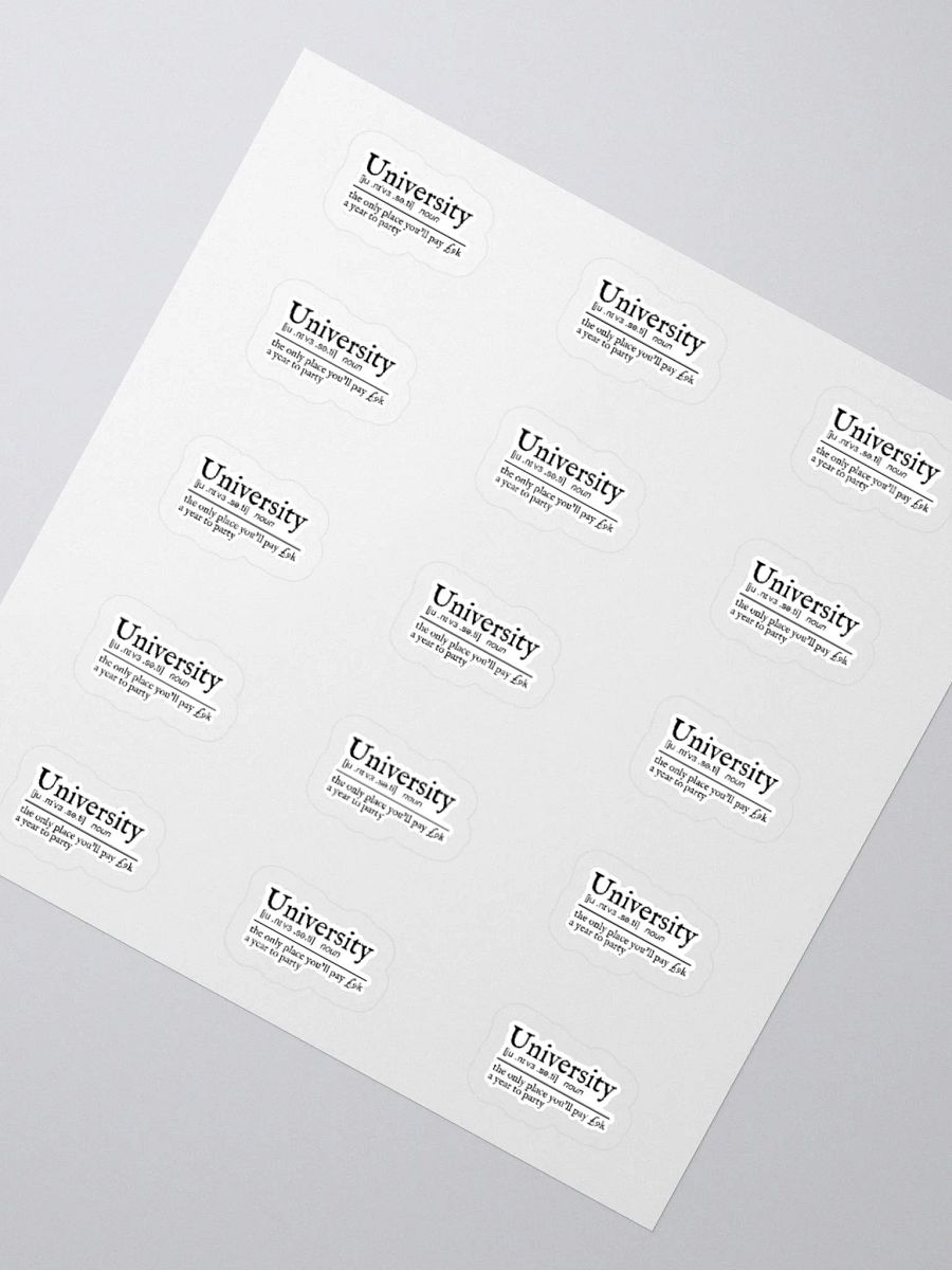 University Definition Sticker (SMALL Sheet) product image (2)