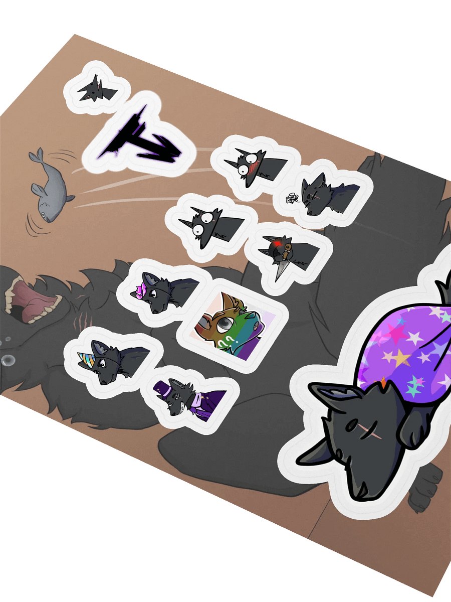 Silly Wolf Emote Sticker Sheet! product image (2)