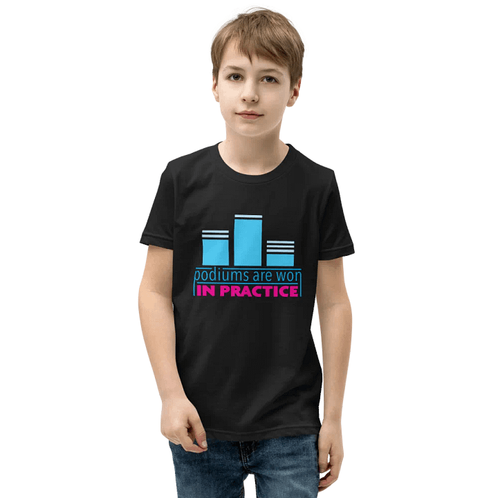 Podiums Are Won In Practice Kids Tee: Blue & Pink product image (2)