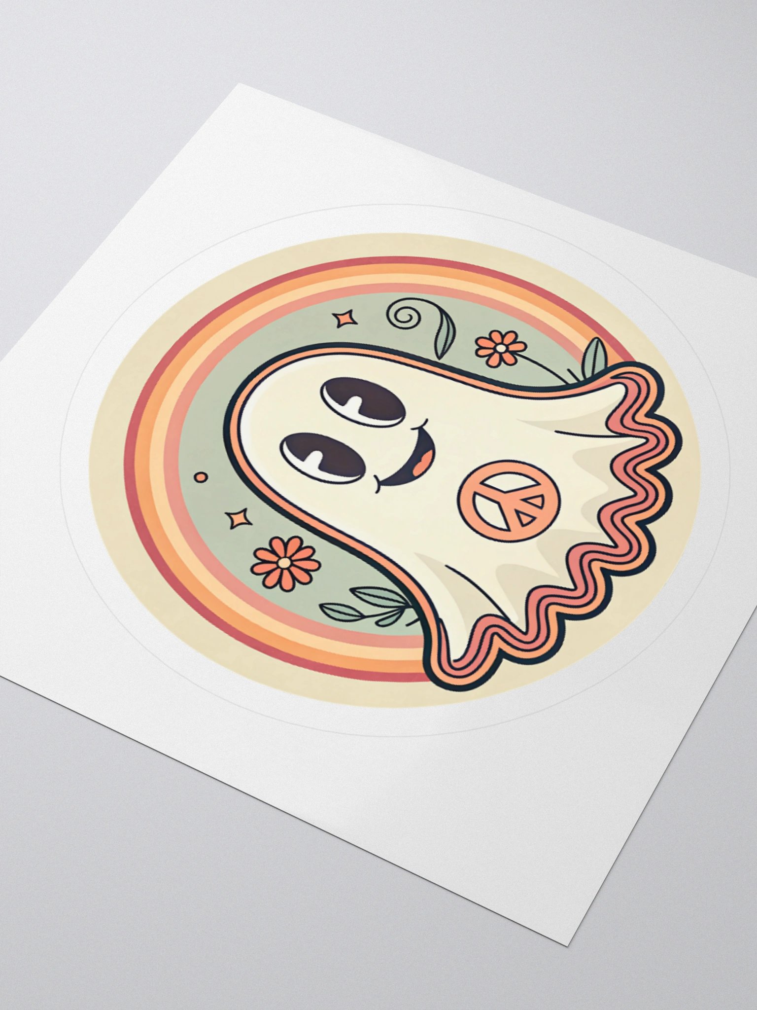 Peaceful Ghost Kiss Cut Sticker product image (9)