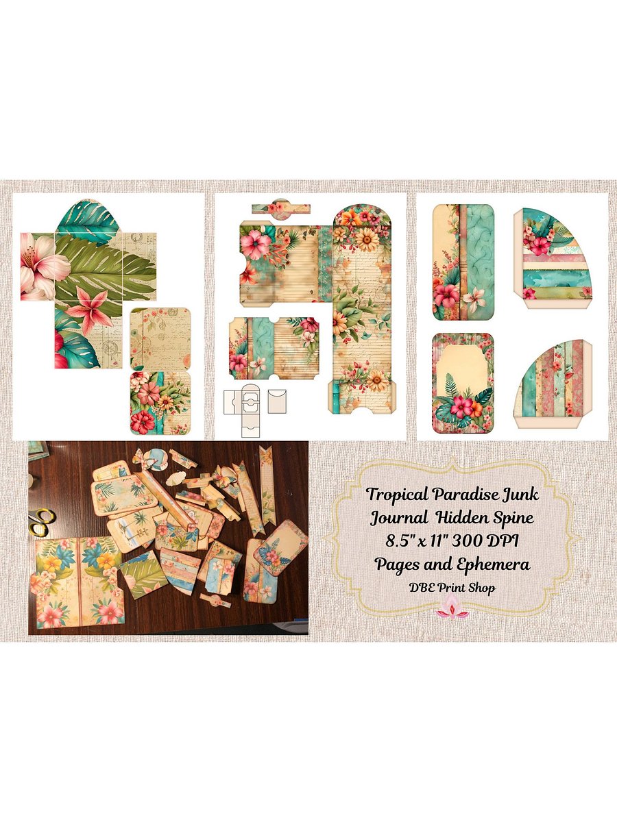 Tropical Paradise Travel Junk Journal w/Hidden Spine product image (7)