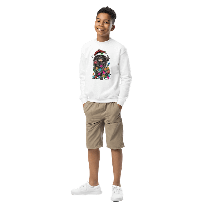 Funny Christmas Pekingese(Gray) Youth Sweatshirt product image (6)