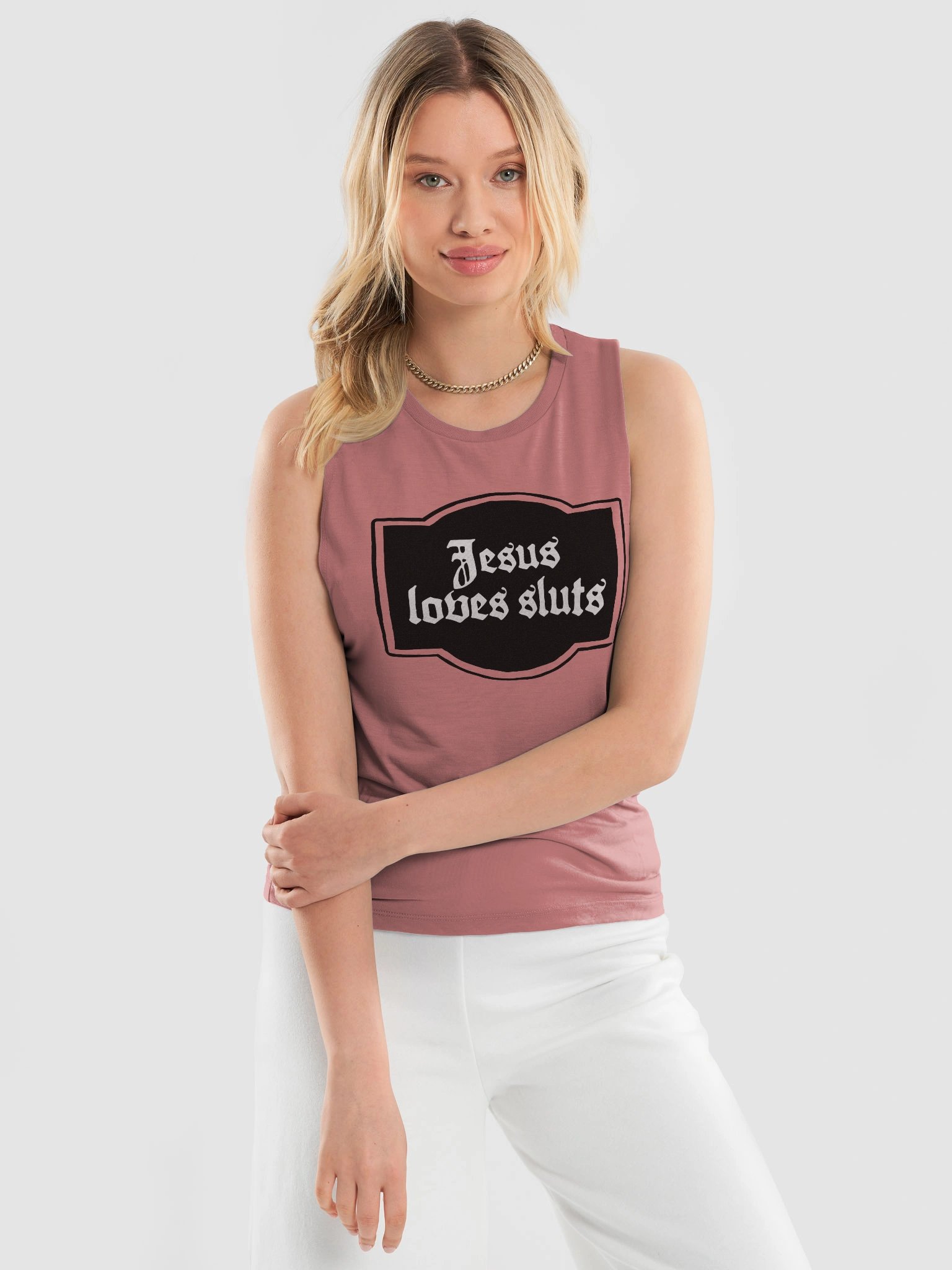 Jesus Loves Sluts Script Women's Tank product image (9)