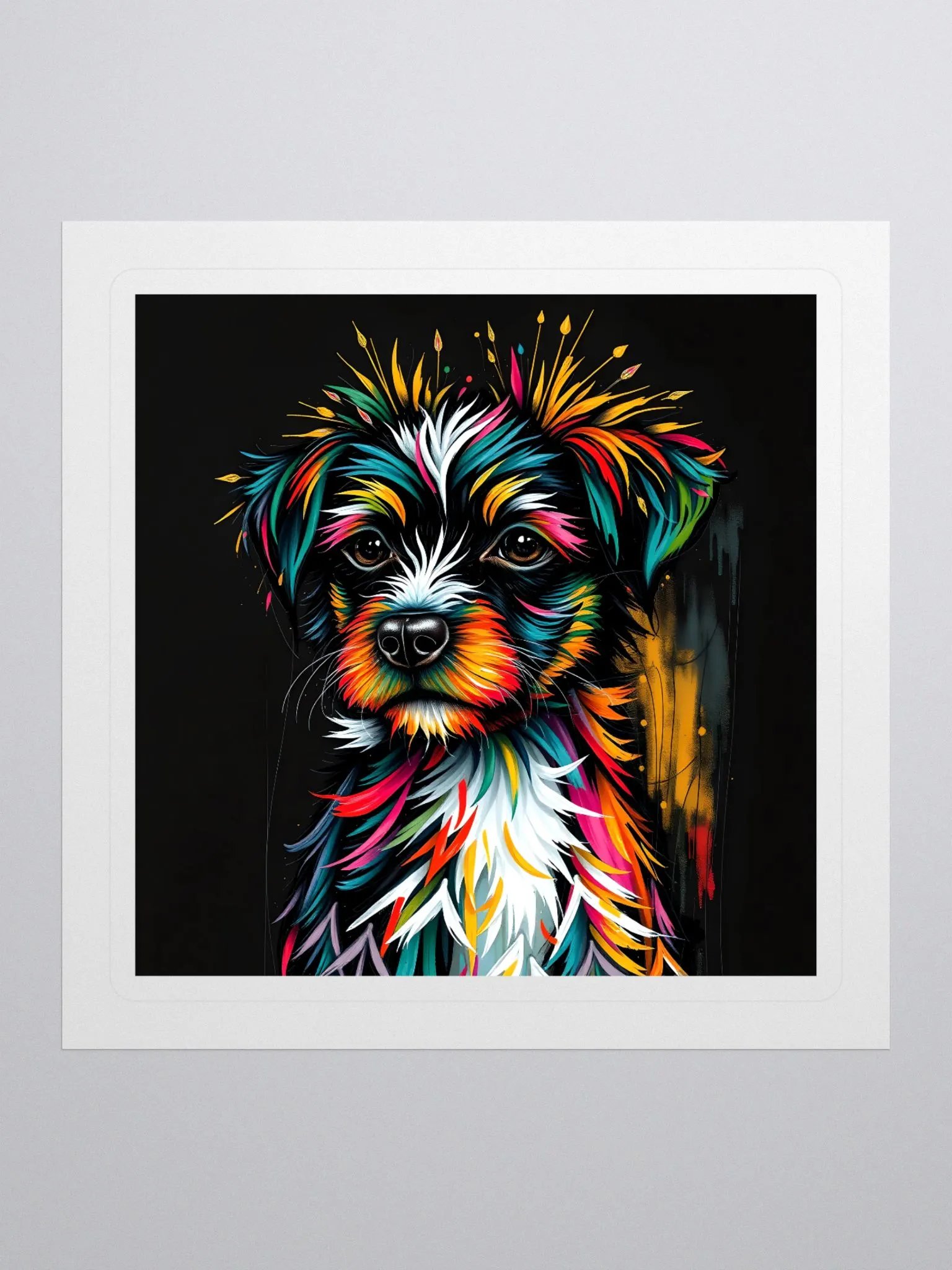 Vibrant Abstract puppy Kiss Cut Stickers product image (1)