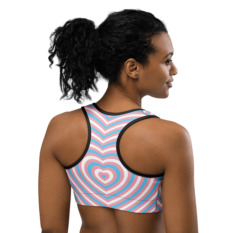 Trans Pride Hearts Sports Bra product image (4)