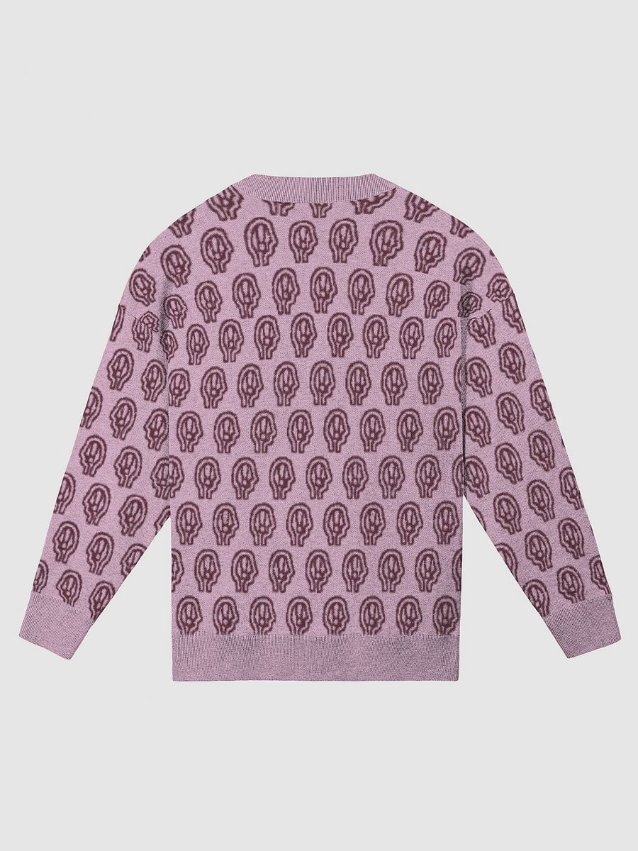 EXCLAIMING MENTALLY (repeating design, lilac and maroon) relaxed knitwear crewneck product image (6)