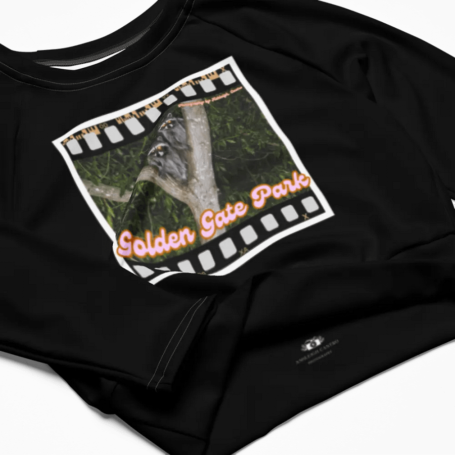 Golden Gate Park Raccoons Black Sleeved Crop Top product image (4)