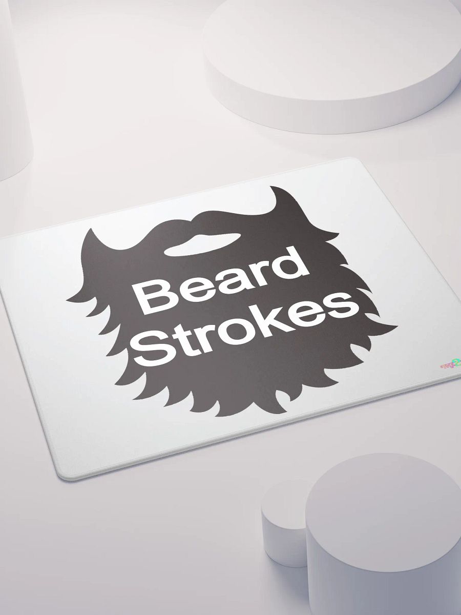 Black Beard Strokes Gaming Mouse Pad (White) product image (4)