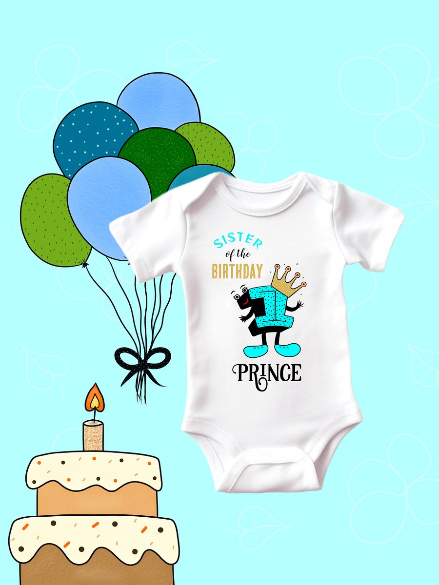 Royal 1st Birthday Cartoonish Bodysuit product image (1)