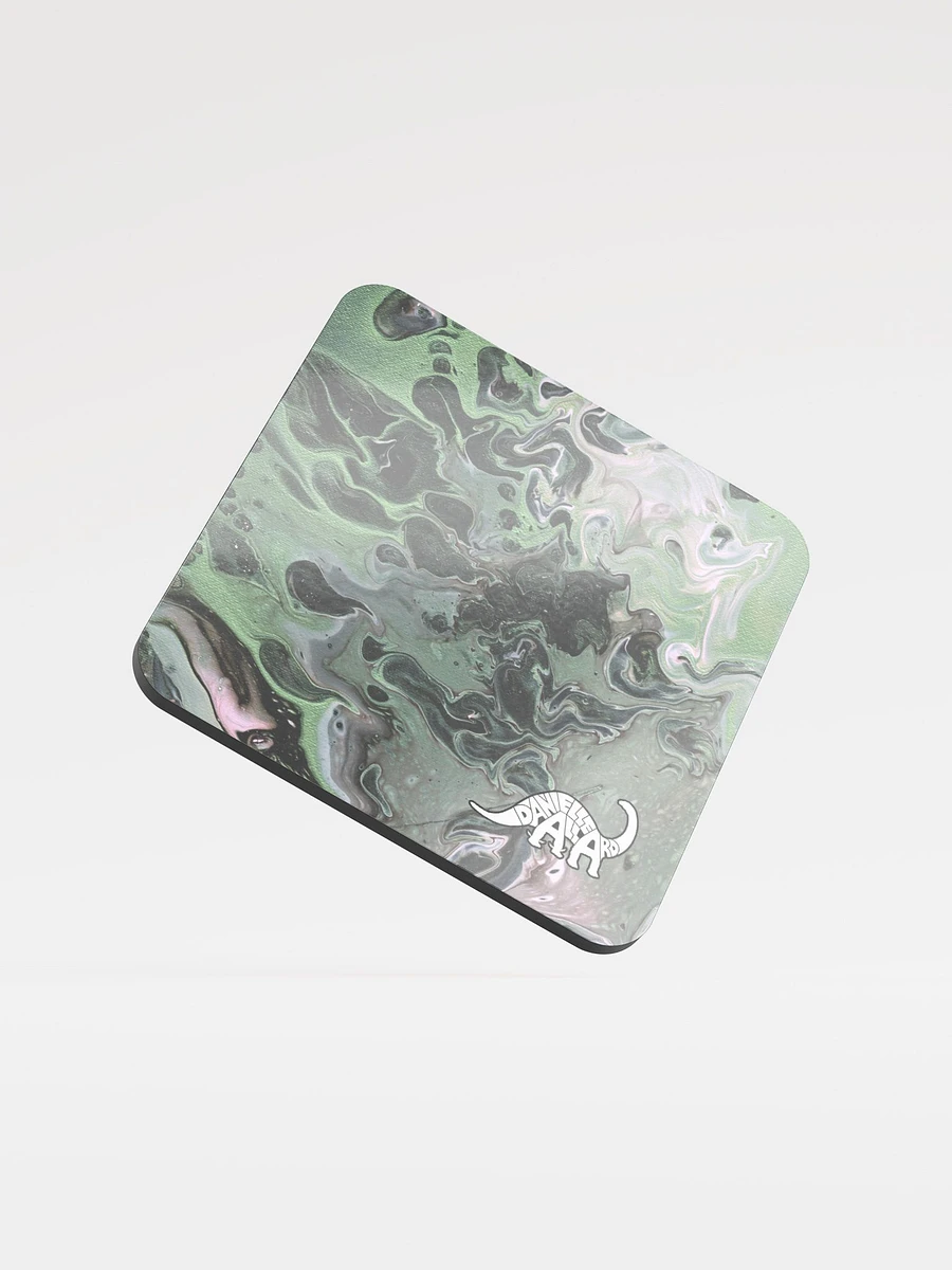 Metallic Green Fluid Acrylic Coaster product image (2)