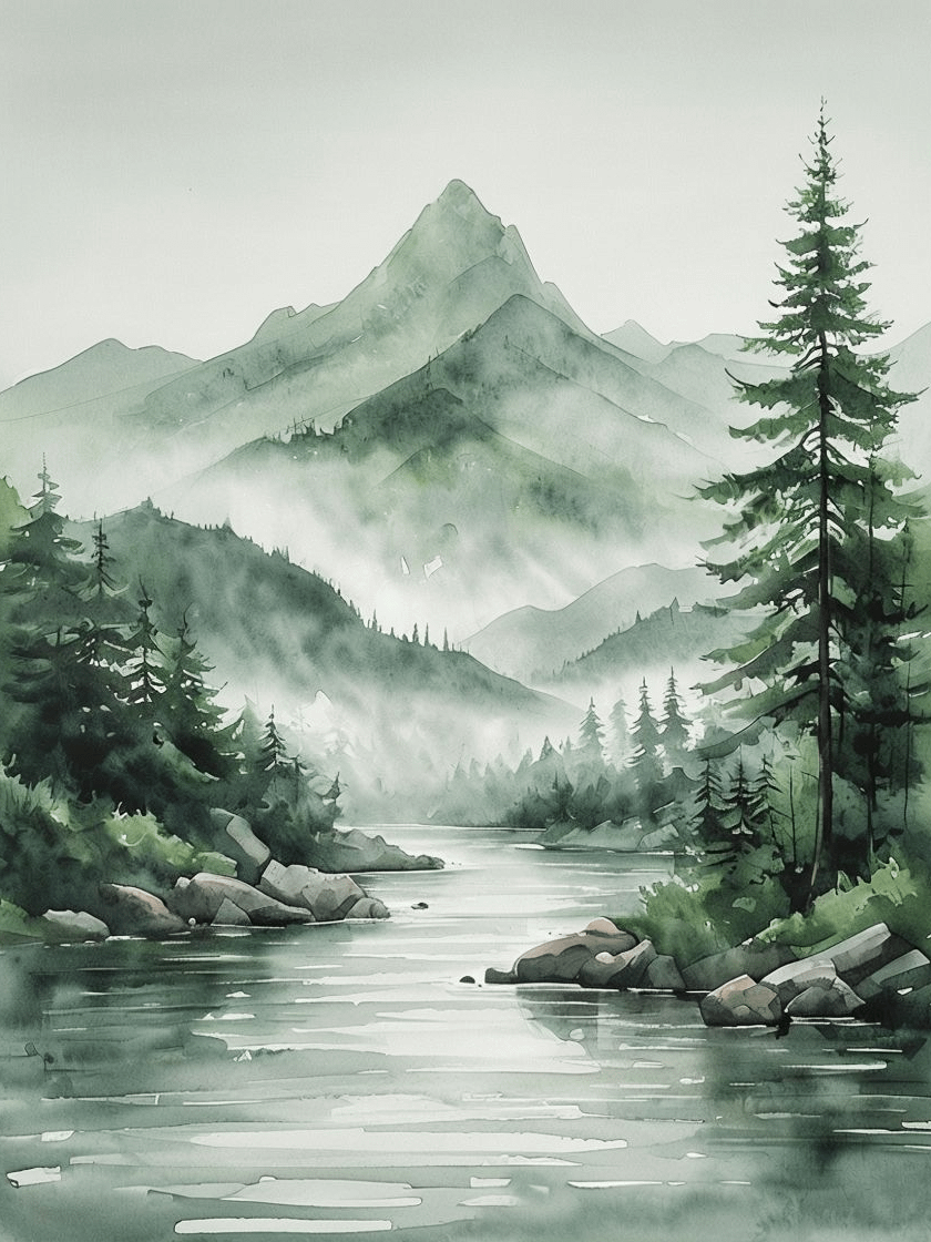 Serene River Forest Framed Poster product image (1)