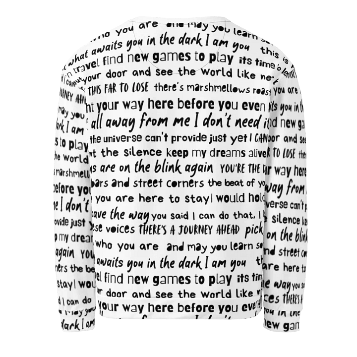 Lyric Cheat Sheet Sweatshirt. product image (2)