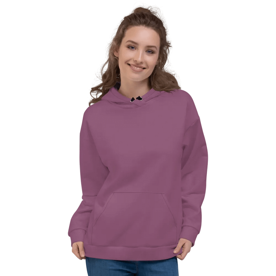 Plain Dark Lilac Purple Soft Summer Unisex Recycled Polyester Heavyweight Premium Hoodie by Treasure Pie product image (4)