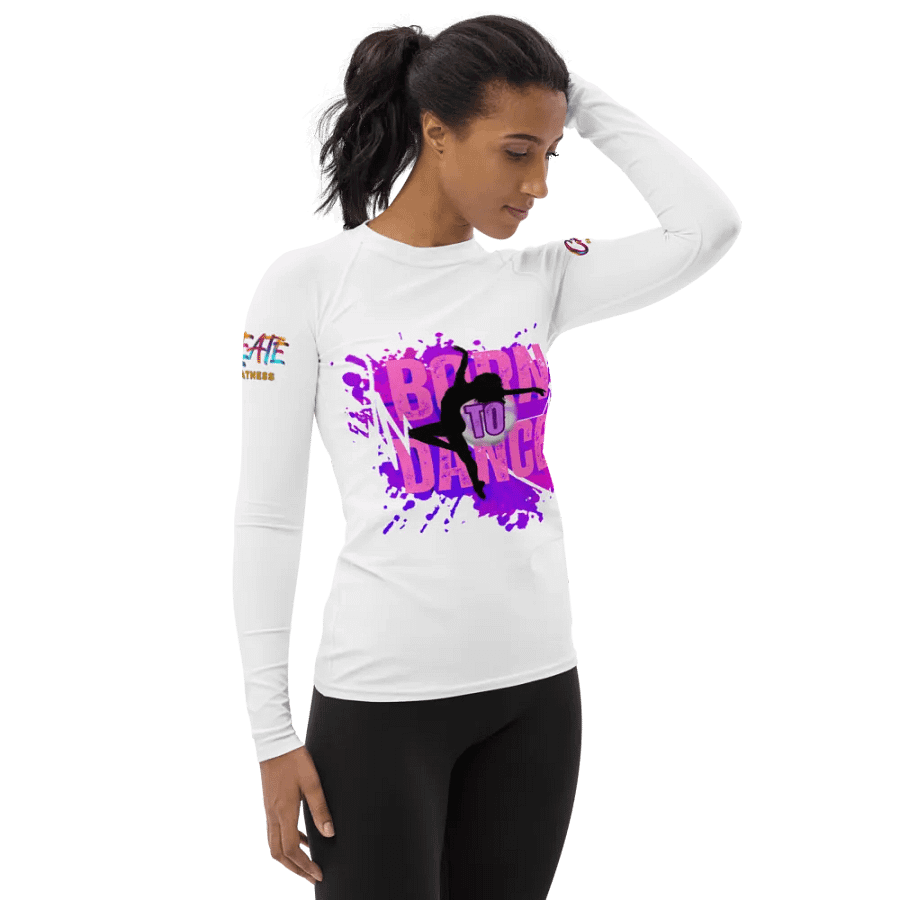 Born to Dance Her Silhouette Vibrant Splatter Rash Guard product image (5)