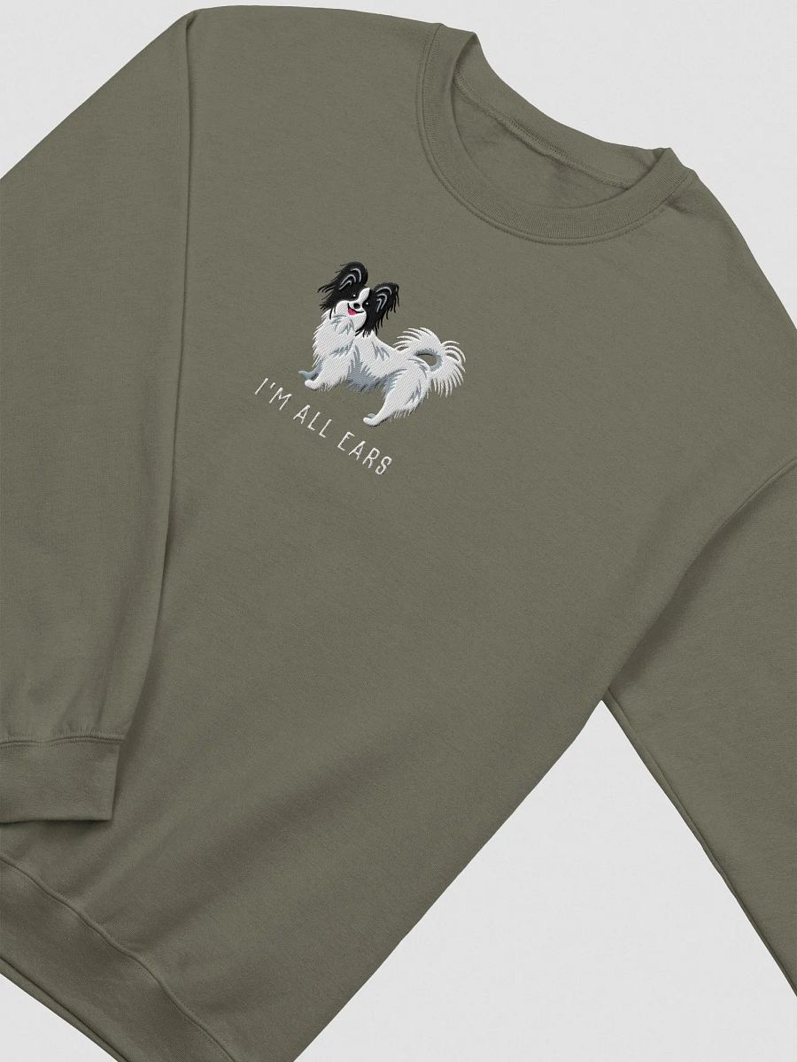 I'm All Ears Sweatshirt (Embroidered) of a Papillon(Black & White) product image (6)